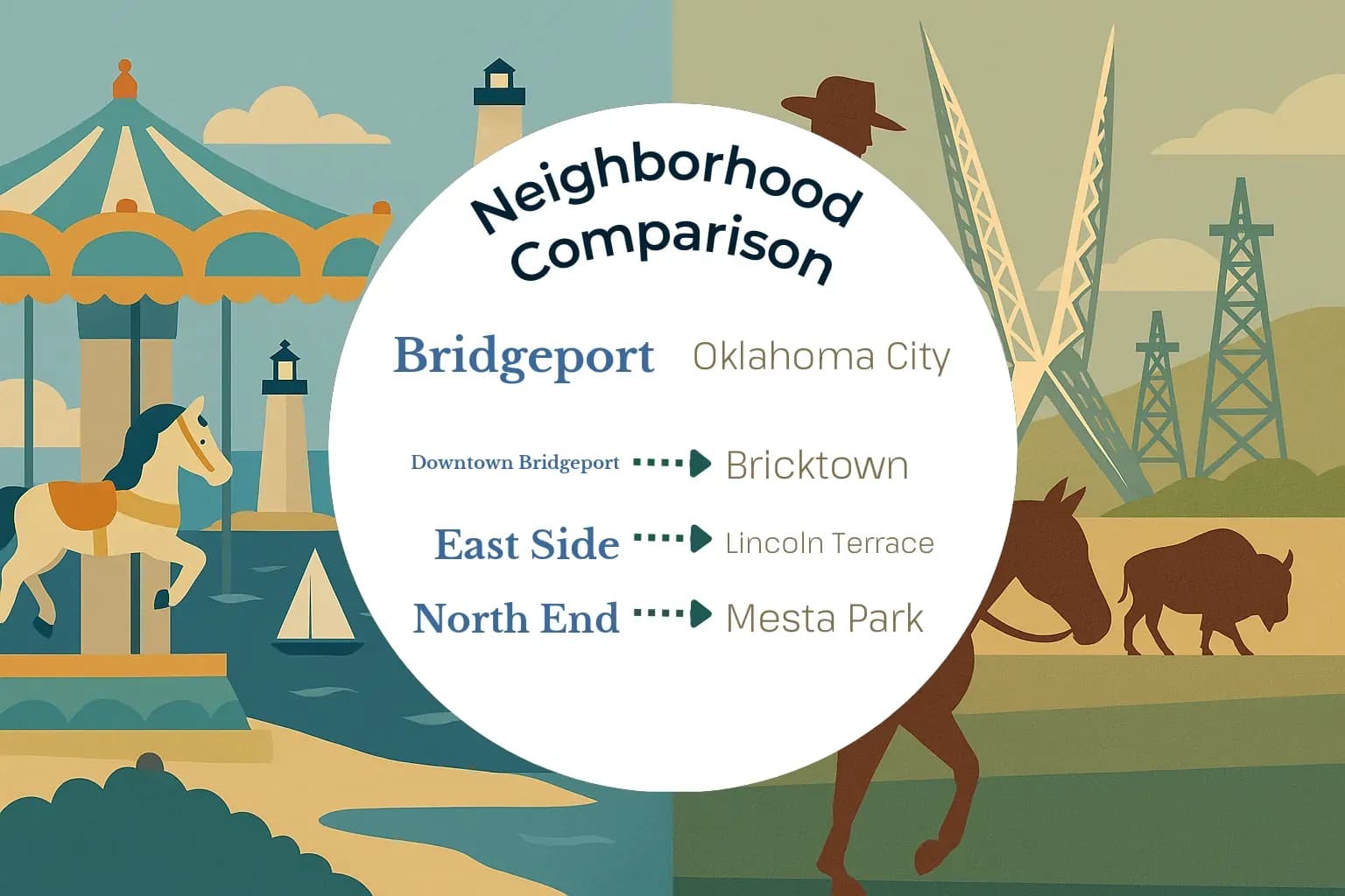 Bridgeport vs Oklahoma City Neighborhood Comparison