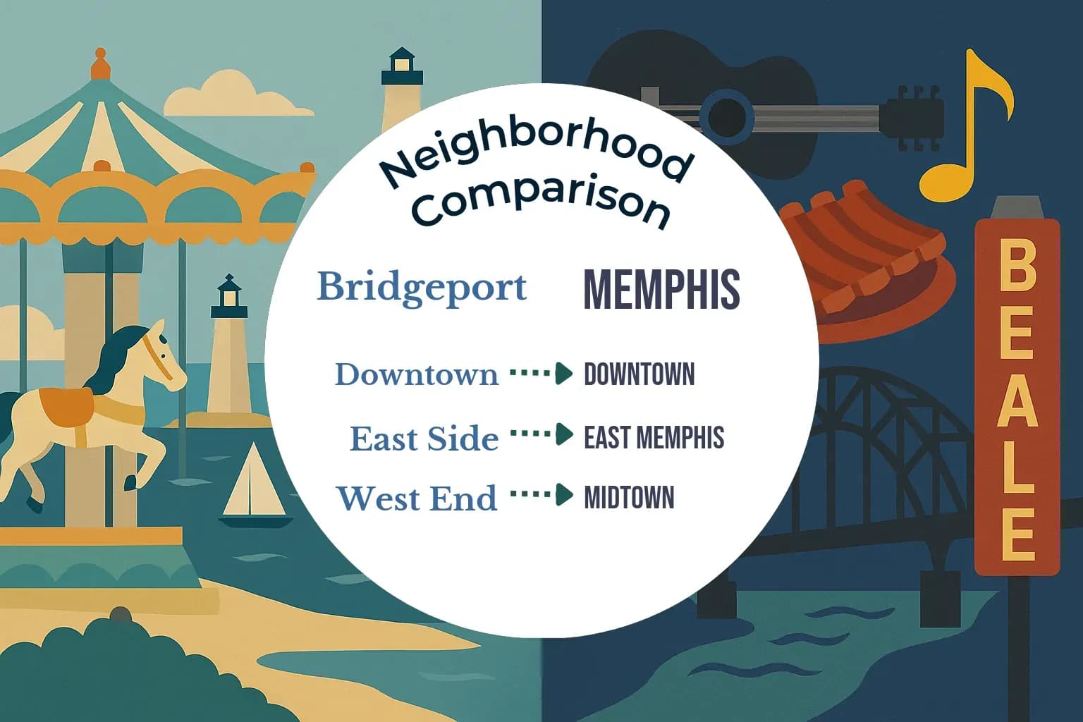 Bridgeport vs Memphis Neighborhood Comparison