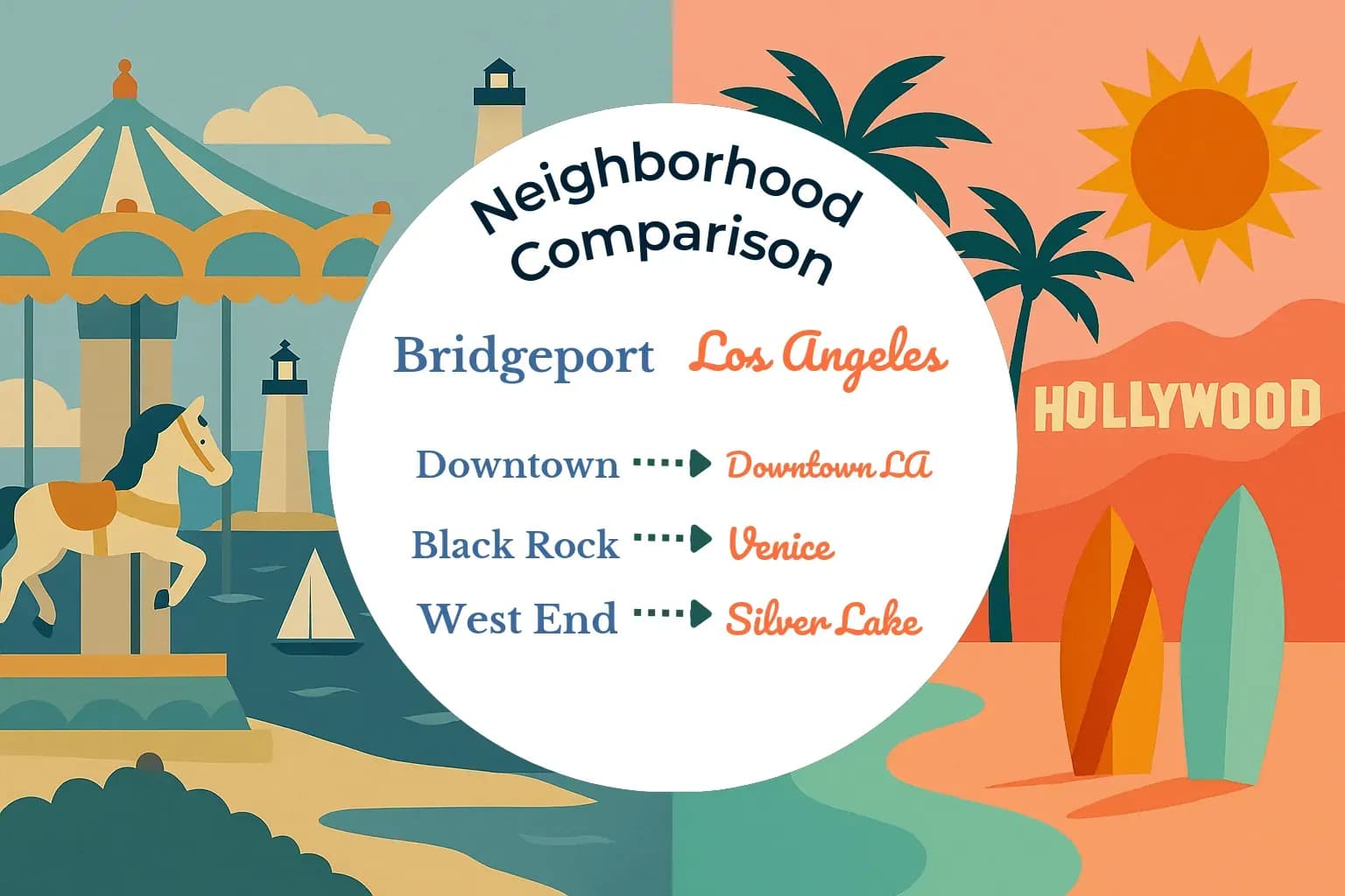 Bridgeport vs Los Angeles Neighborhood Comparison