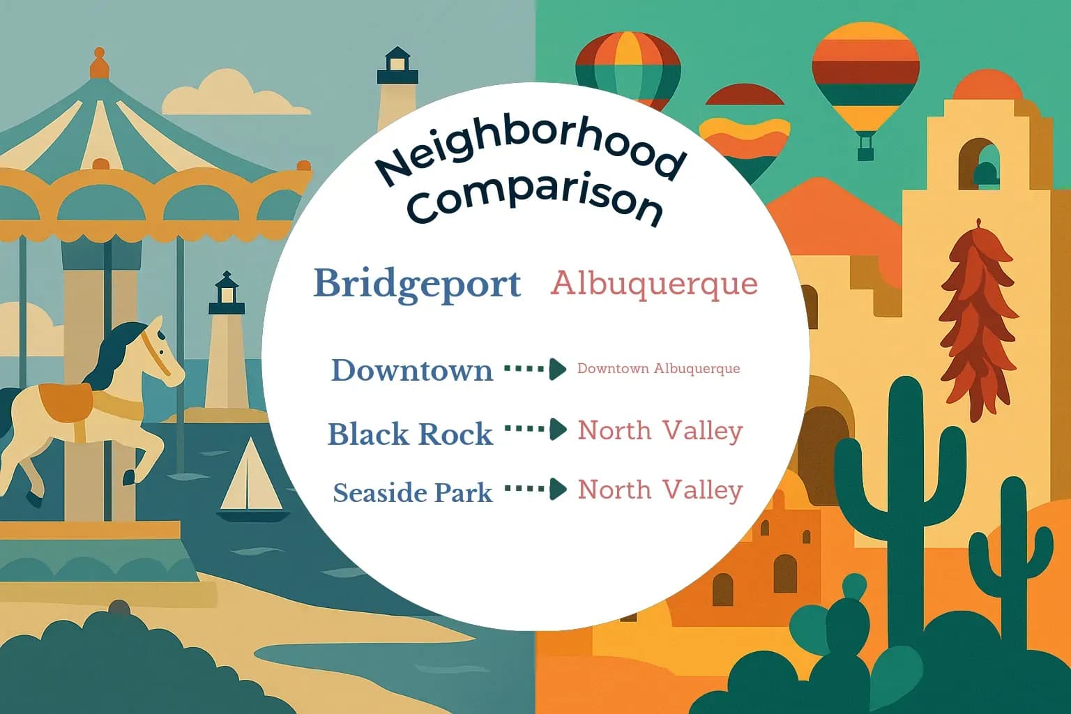 Bridgeport vs Albuquerque Neighborhood Comparison