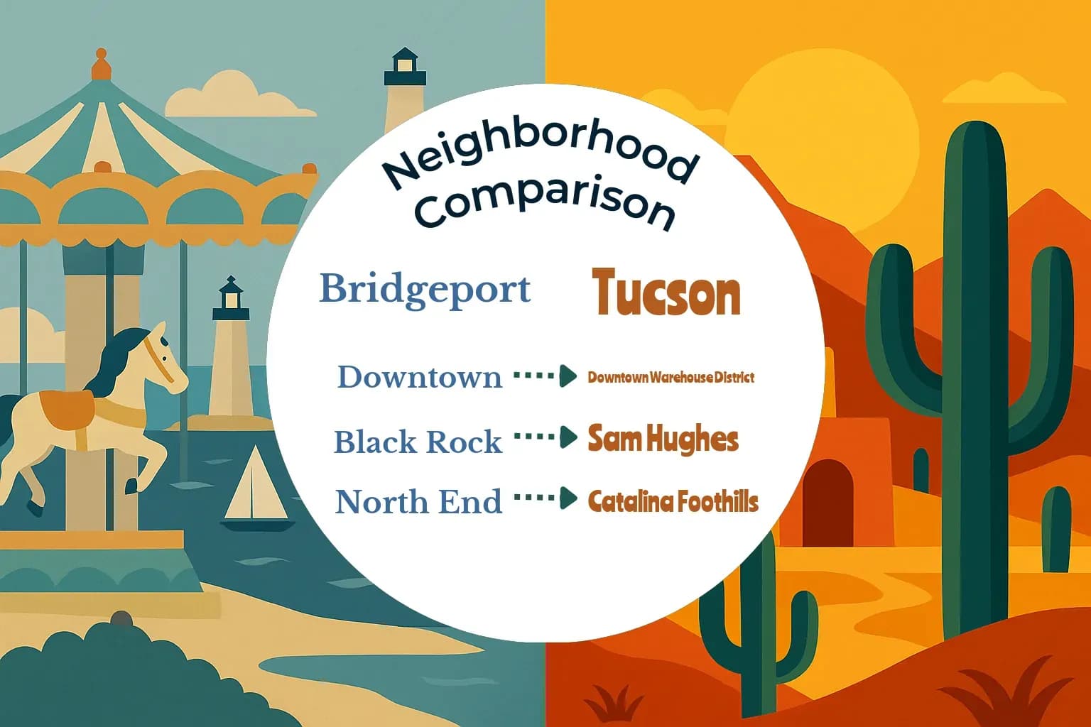 Bridgeport vs Tucson Neighborhood Comparison