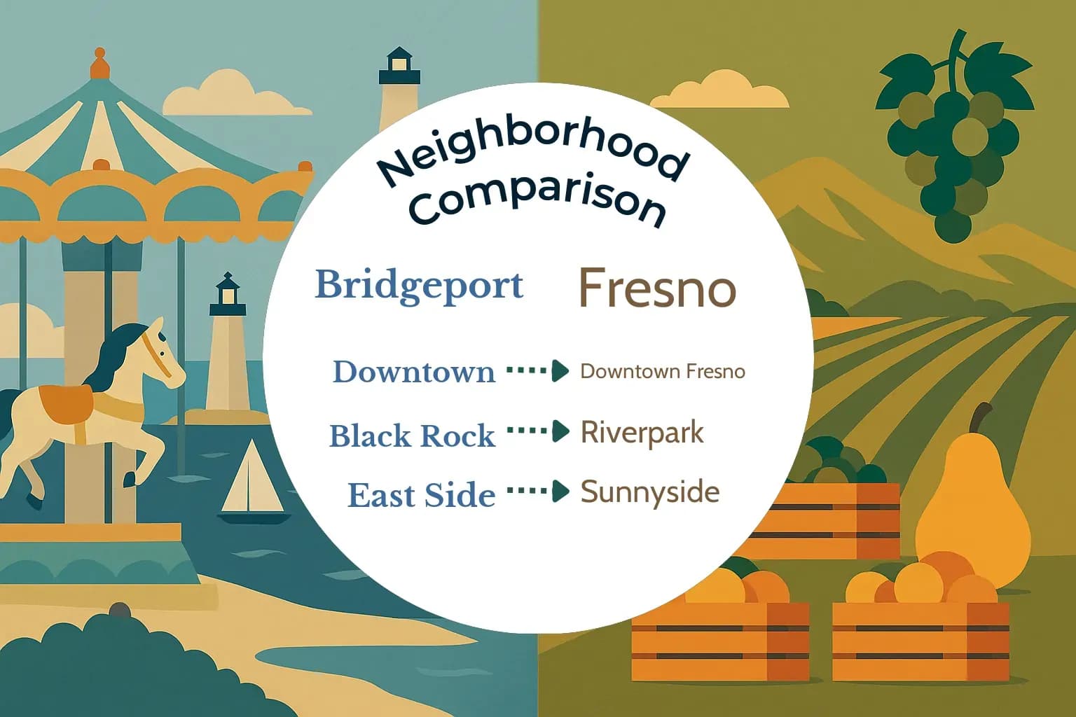 Bridgeport vs Fresno Neighborhood Comparison