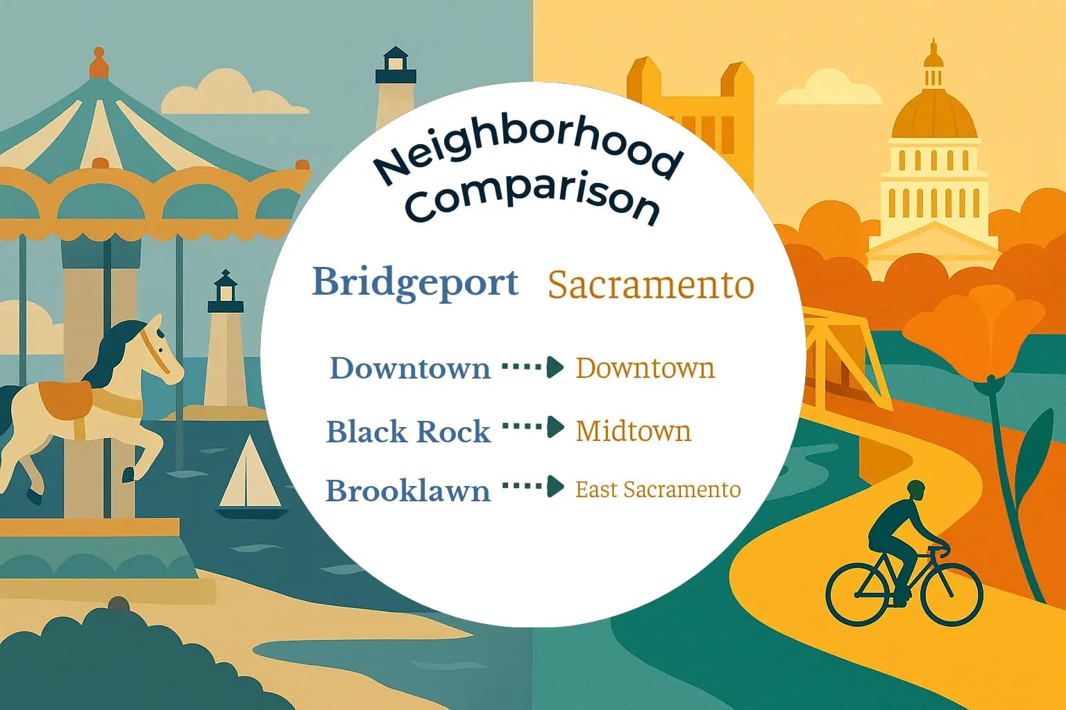 Bridgeport vs Sacramento Neighborhood Comparison