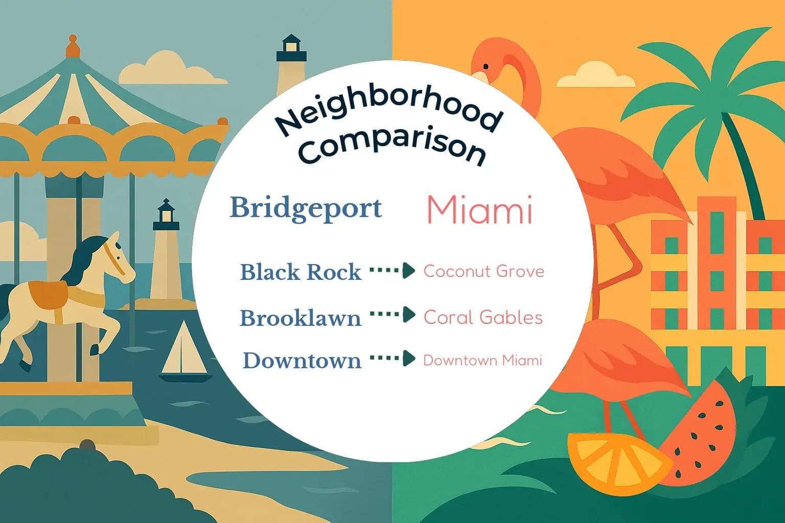 Bridgeport vs Miami Neighborhood Comparison