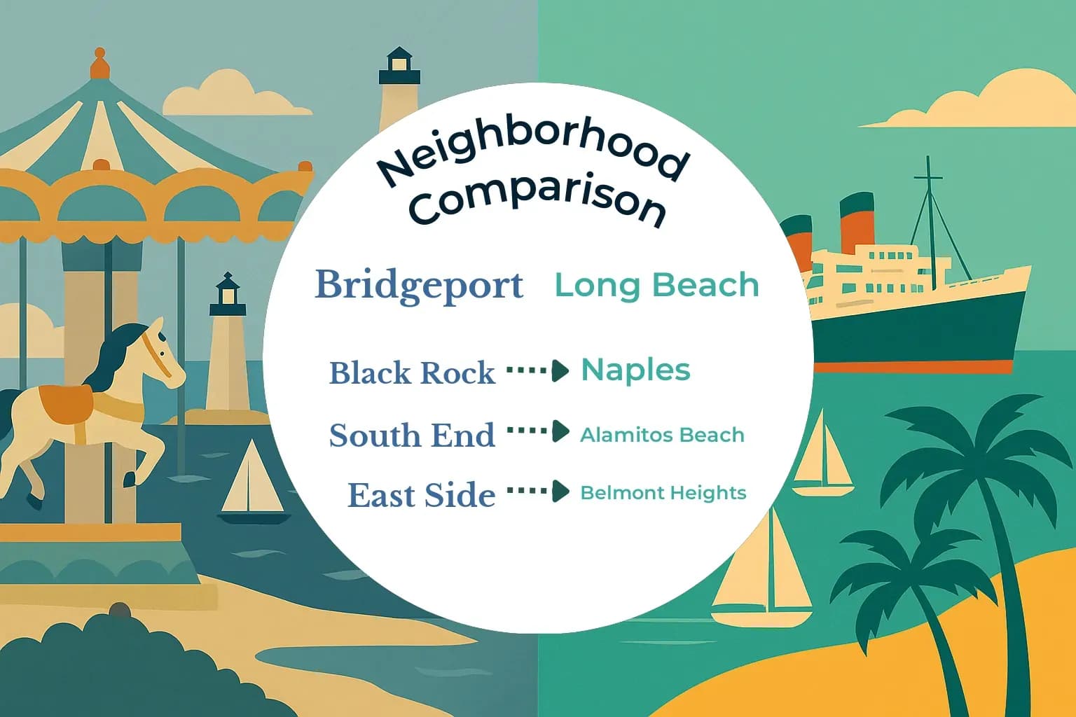 Bridgeport vs Long Beach Neighborhood Comparison