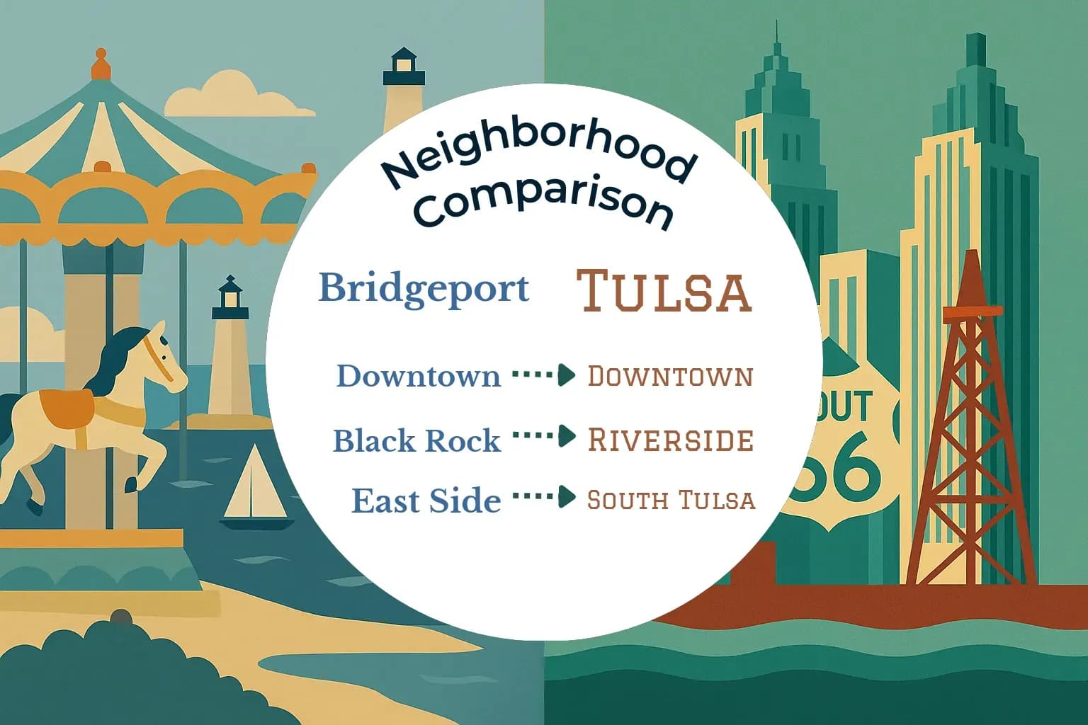 Bridgeport vs Tulsa Neighborhood Comparison