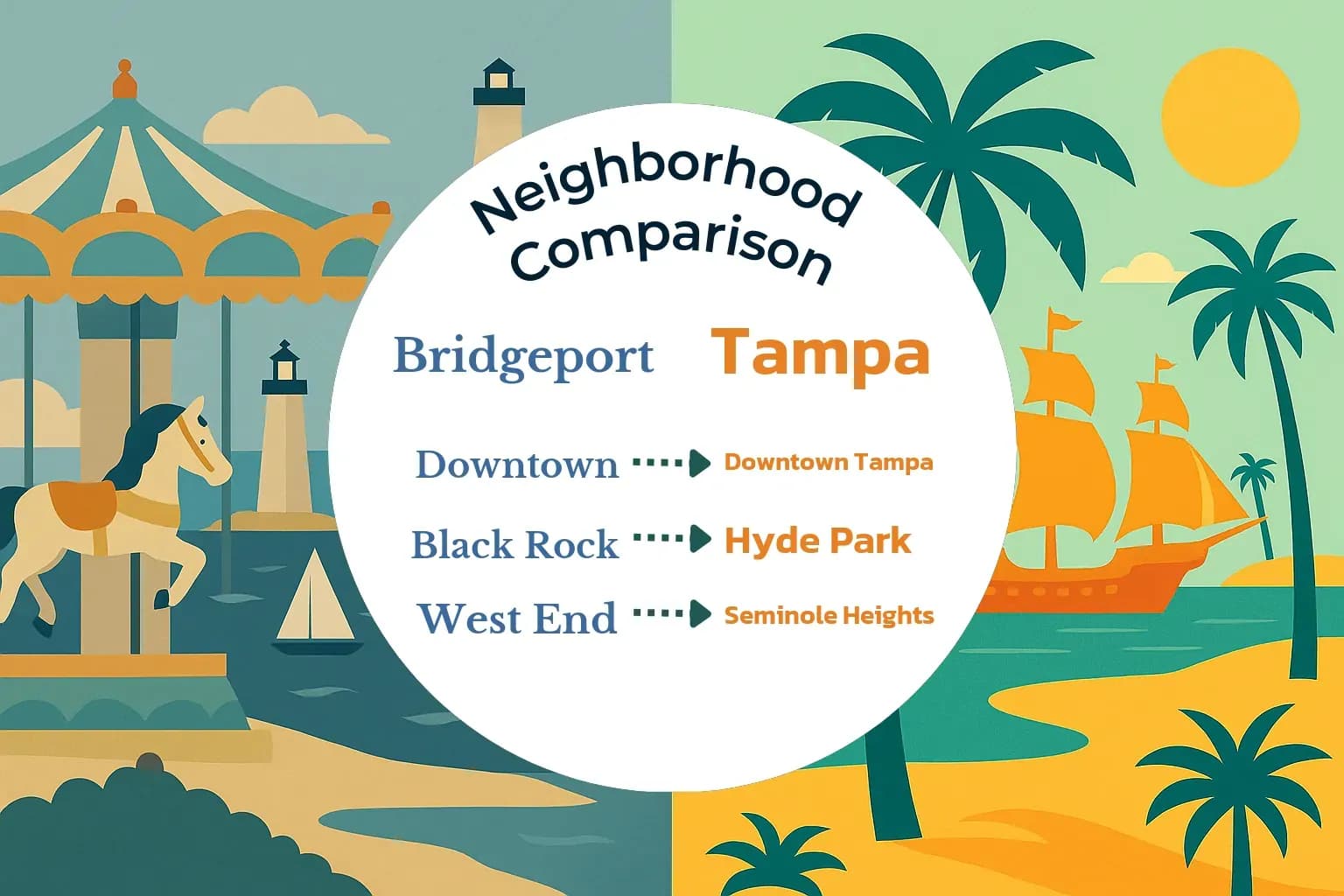 Bridgeport vs Tampa Neighborhood Comparison