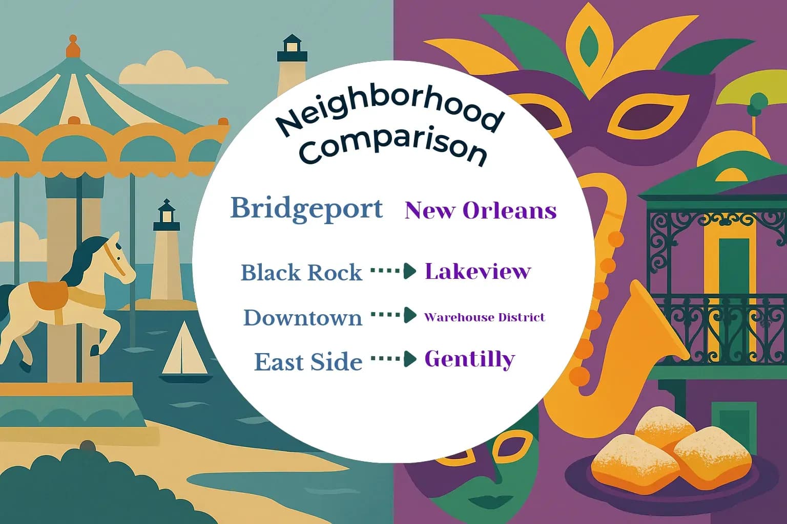 Bridgeport vs New Orleans Neighborhood Comparison