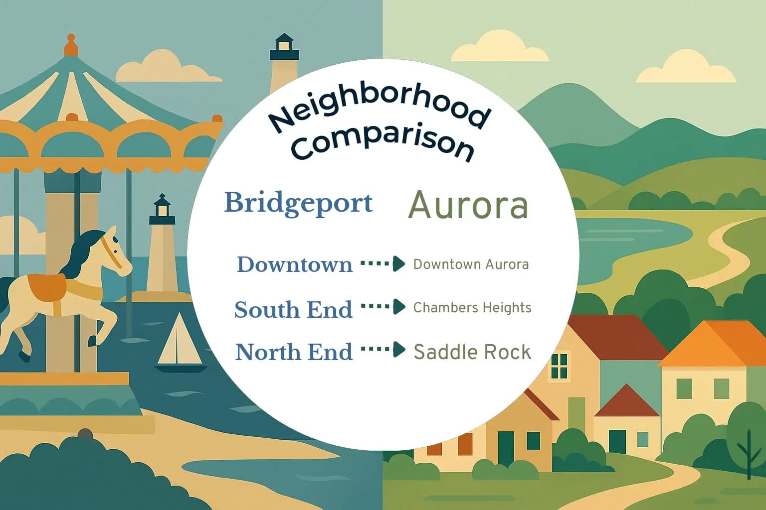 Bridgeport vs Aurora Neighborhood Comparison
