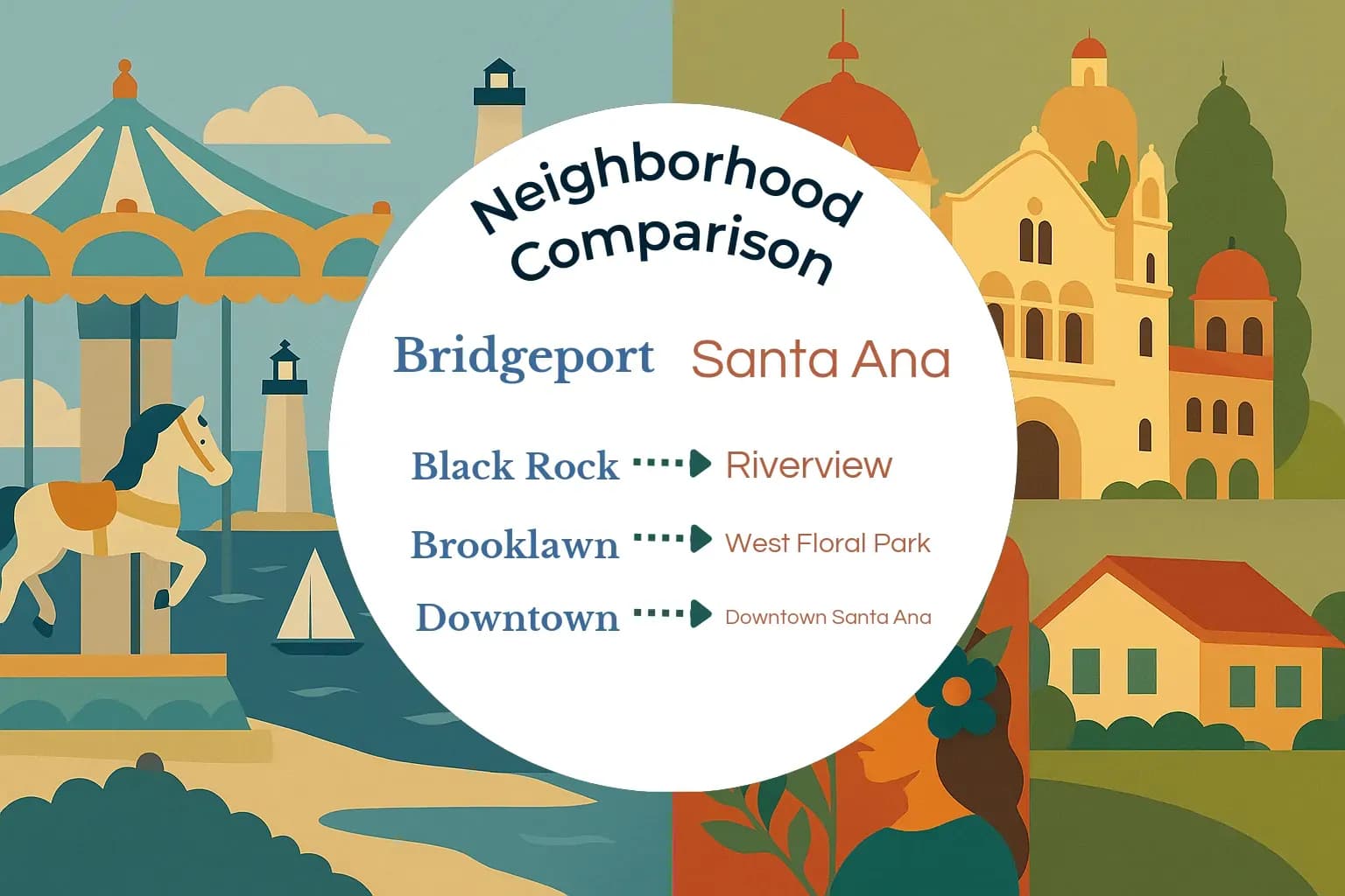Bridgeport vs Santa Ana Neighborhood Comparison