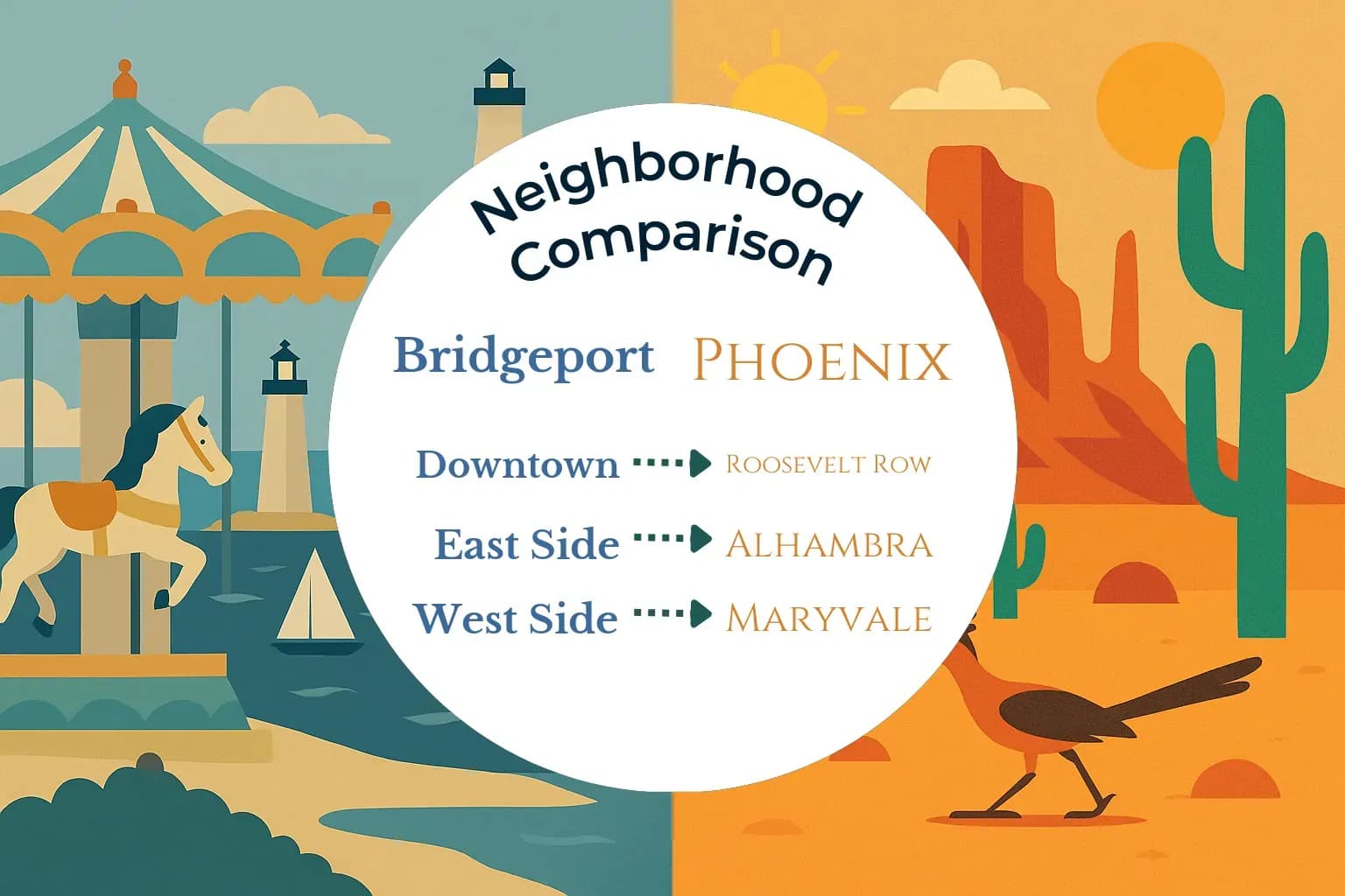 Bridgeport vs Phoenix Neighborhood Comparison