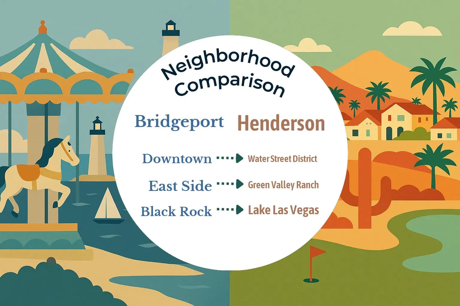 Bridgeport vs Henderson Neighborhood Comparison