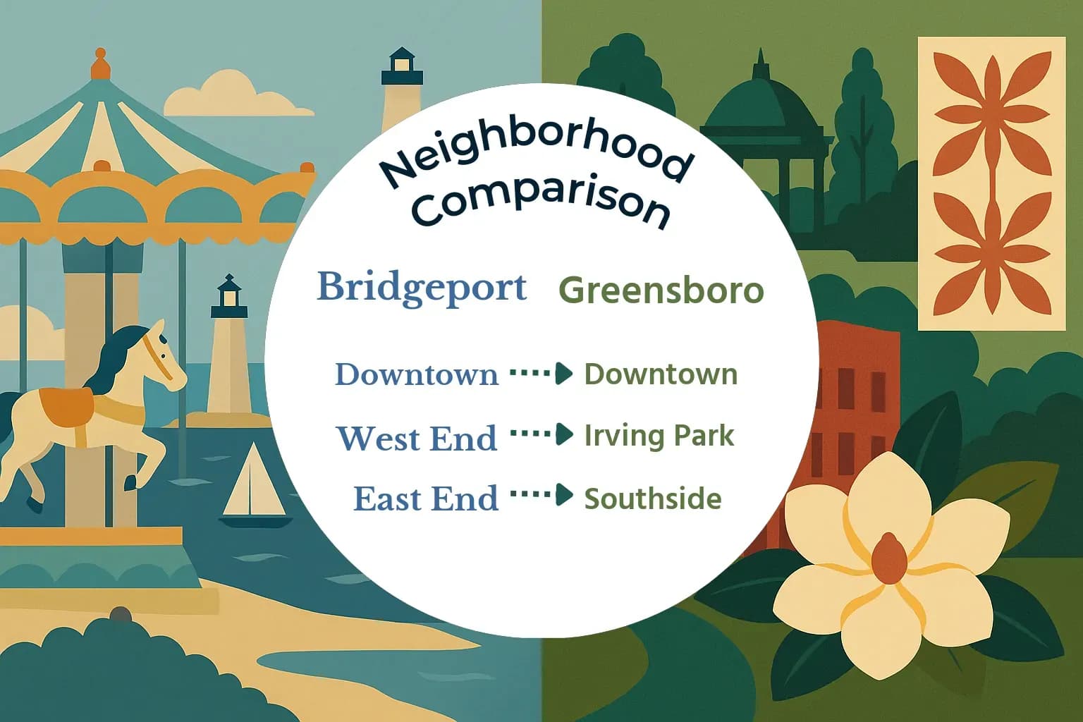 Bridgeport vs Greensboro Neighborhood Comparison