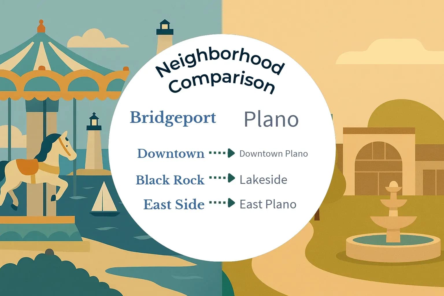 Bridgeport vs Plano Neighborhood Comparison