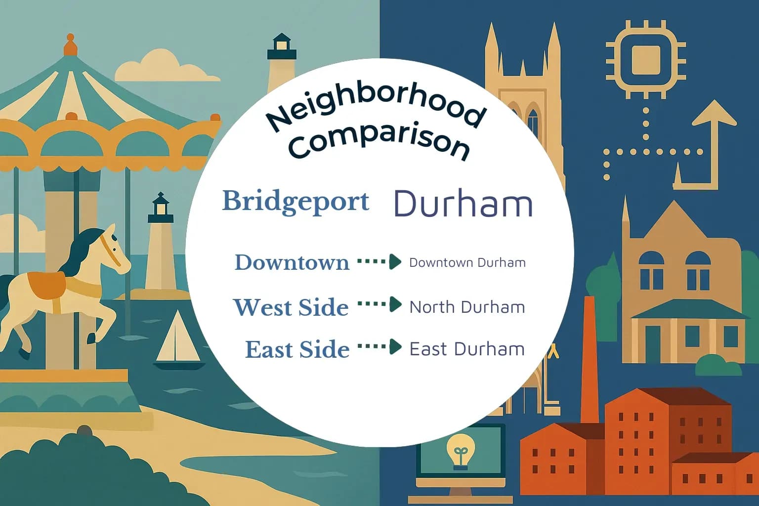 Bridgeport vs Durham Neighborhood Comparison