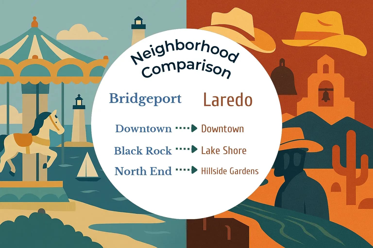 Bridgeport vs Laredo Neighborhood Comparison