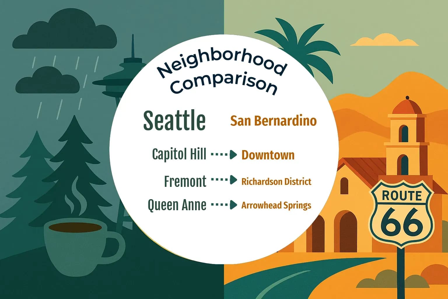 Seattle vs San Bernardino Neighborhood Comparison