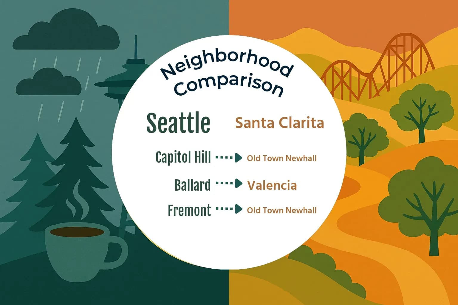 Seattle vs Santa Clarita Neighborhood Comparison