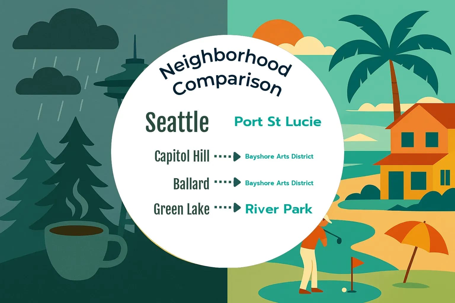 Seattle vs Port St. Lucie Neighborhood Comparison