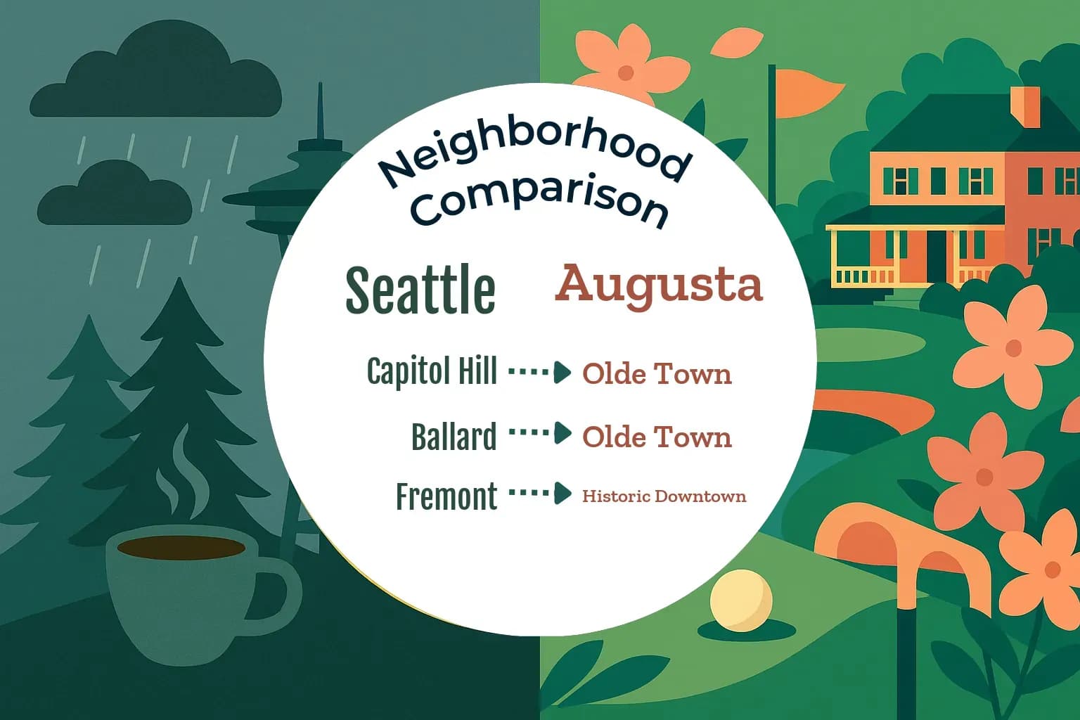 Seattle vs Augusta Neighborhood Comparison