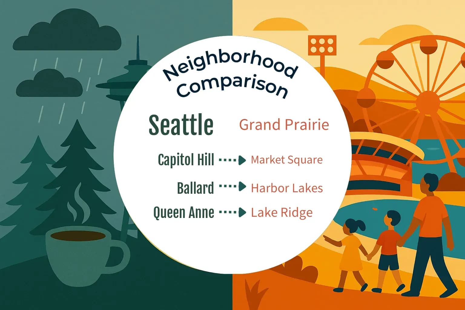 Seattle vs Grand Prairie Neighborhood Comparison