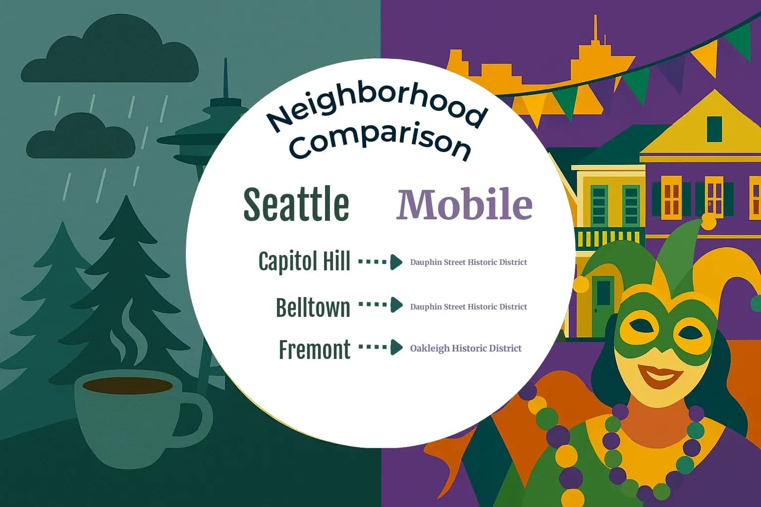 Seattle vs Mobile Neighborhood Comparison