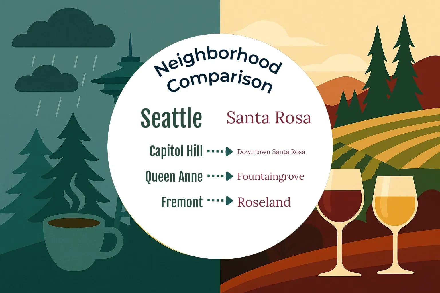Seattle vs Santa Rosa Neighborhood Comparison