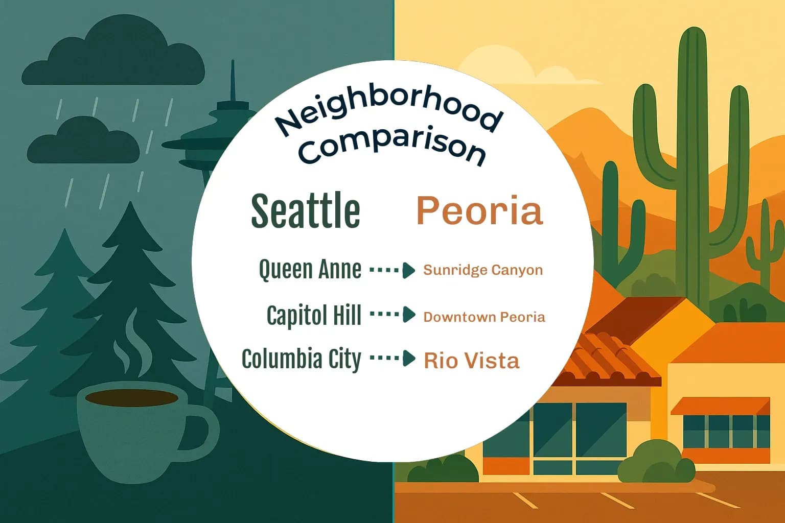 Seattle vs Peoria Neighborhood Comparison