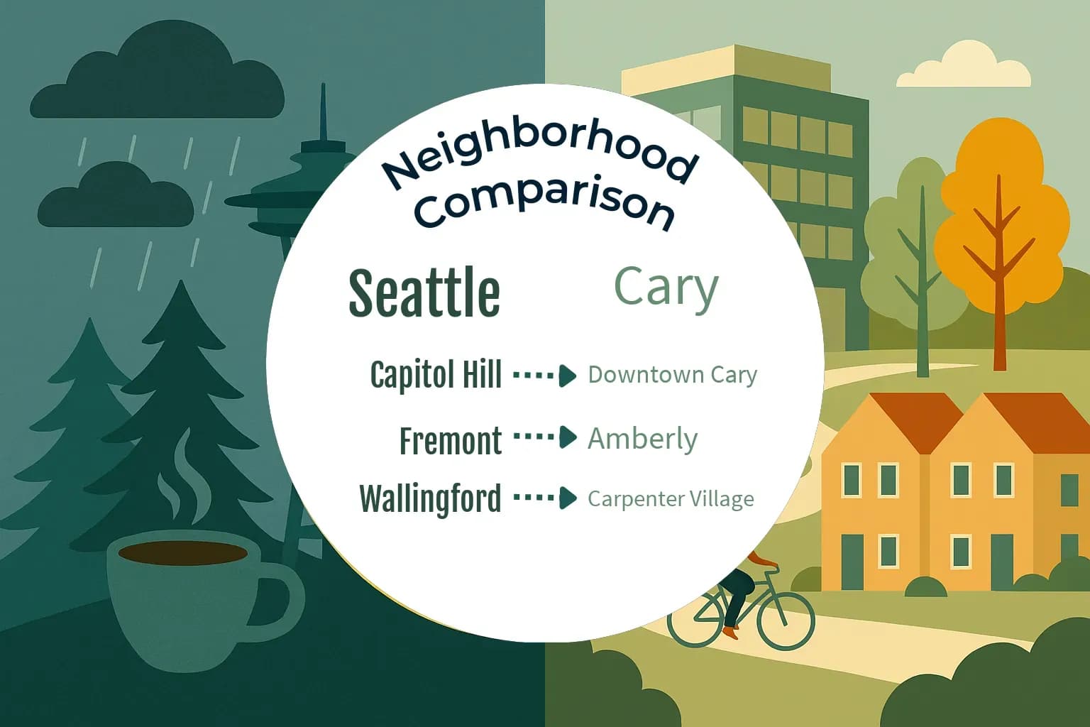 Seattle vs Cary Neighborhood Comparison