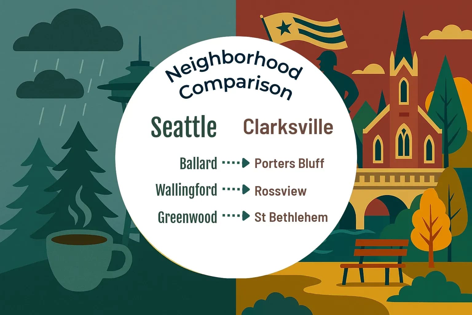 Seattle vs Clarksville Neighborhood Comparison