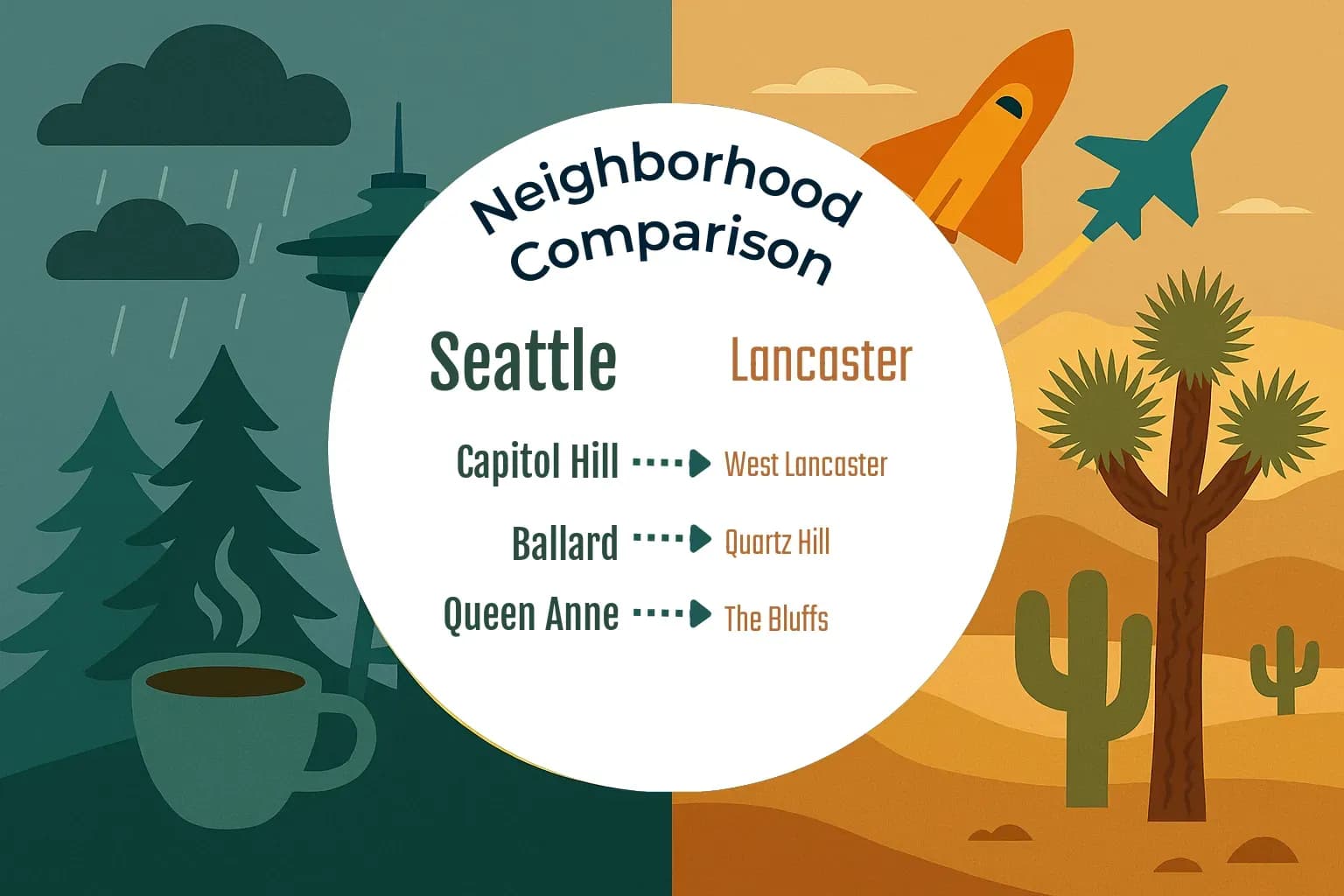 Seattle vs Lancaster Neighborhood Comparison