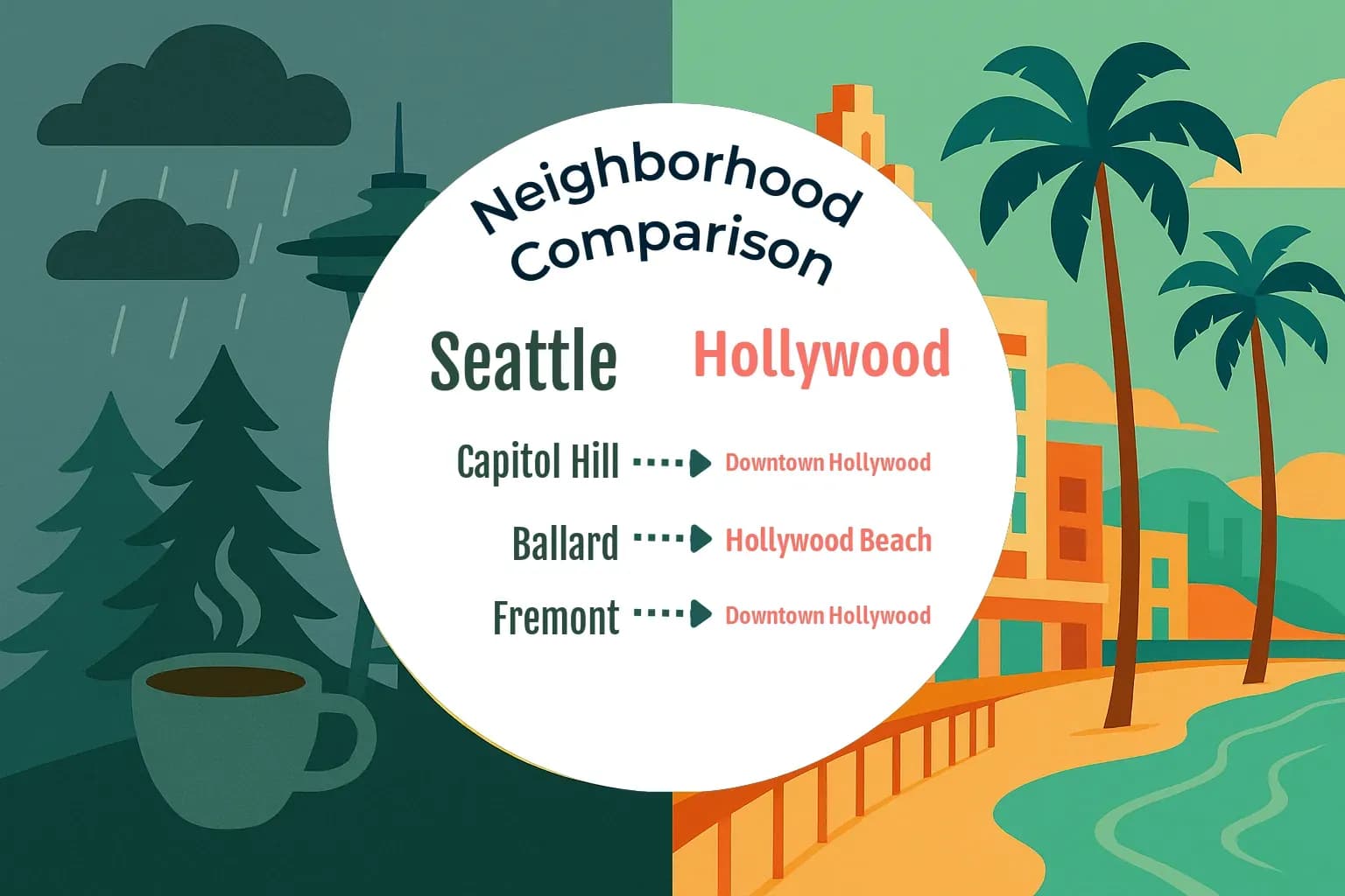 Seattle vs Hollywood Neighborhood Comparison