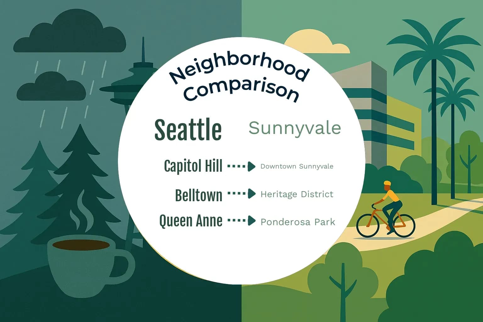 Seattle vs Sunnyvale Neighborhood Comparison