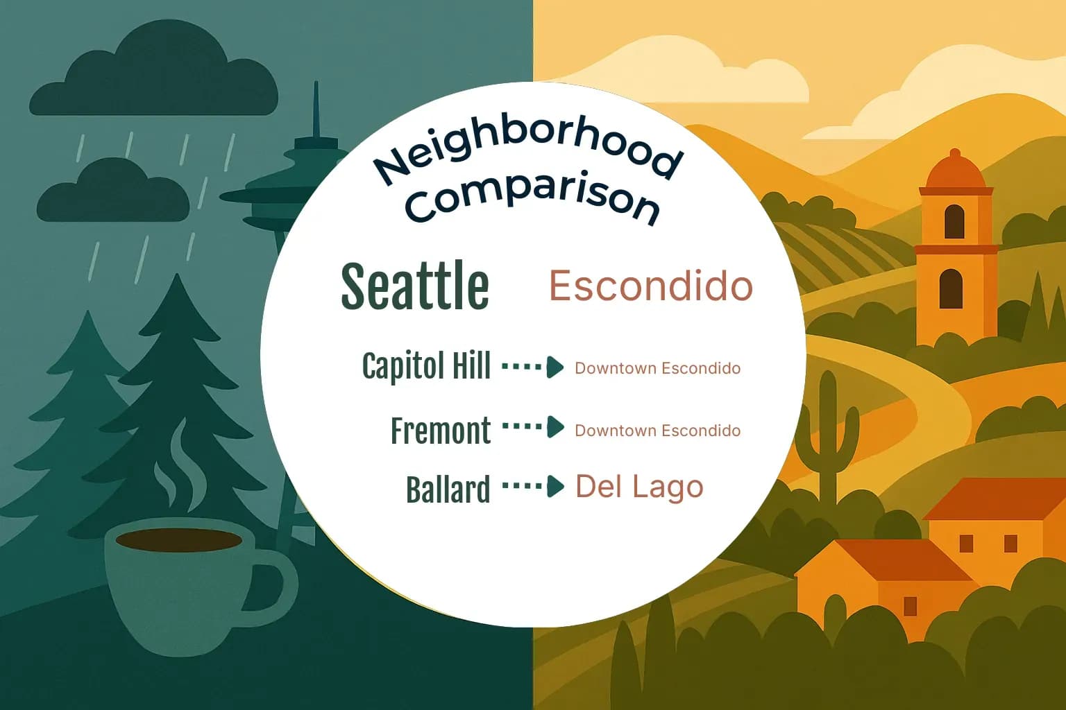 Seattle vs Escondido Neighborhood Comparison