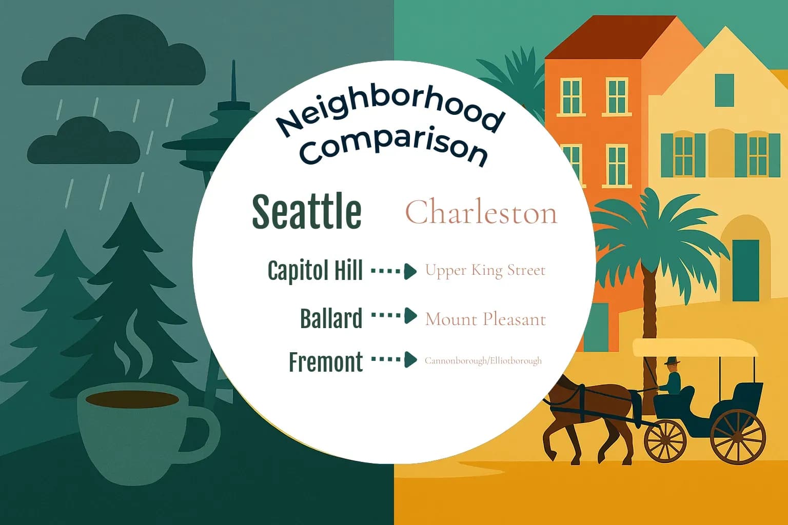 Seattle vs Charleston Neighborhood Comparison