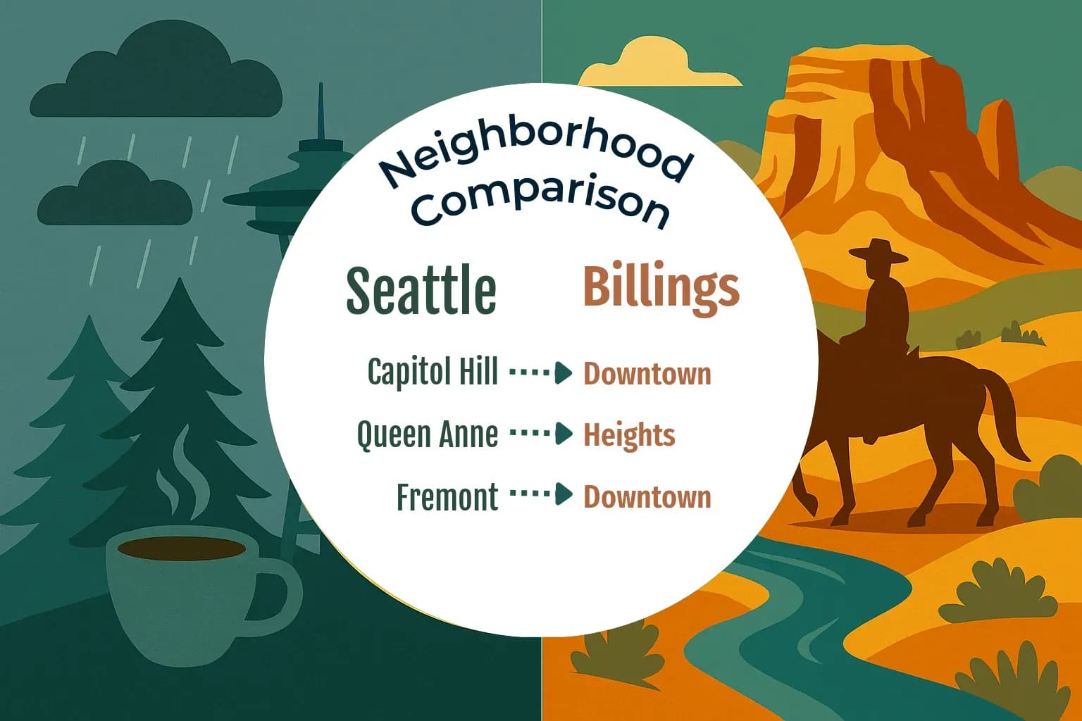 Seattle vs Billings Neighborhood Comparison