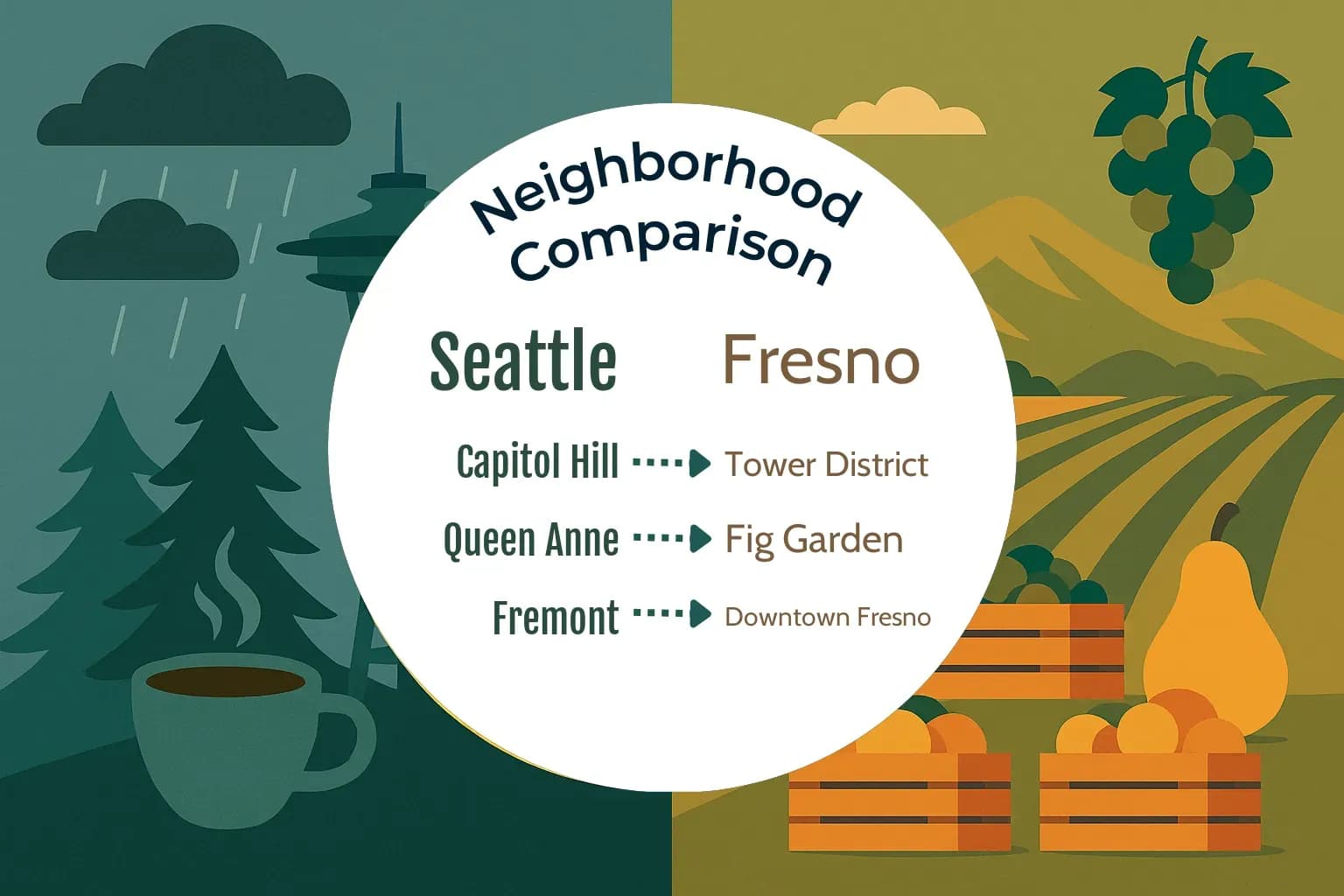 Seattle vs Fresno Neighborhood Comparison