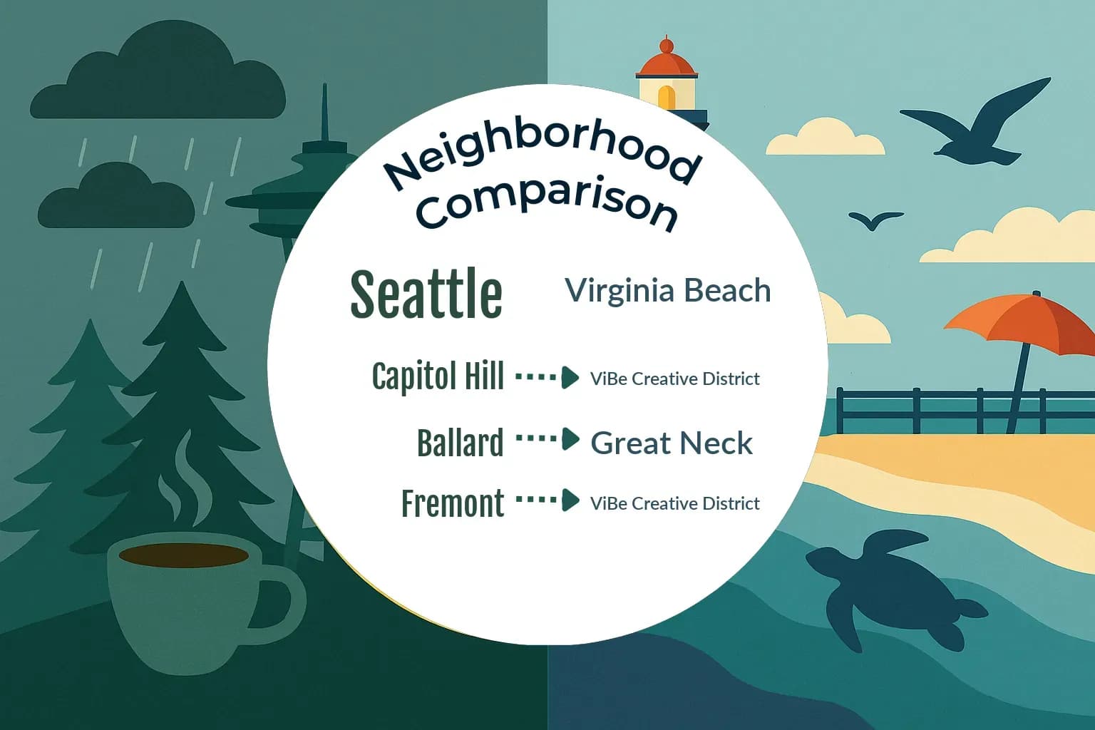 Seattle vs Virginia Beach Neighborhood Comparison