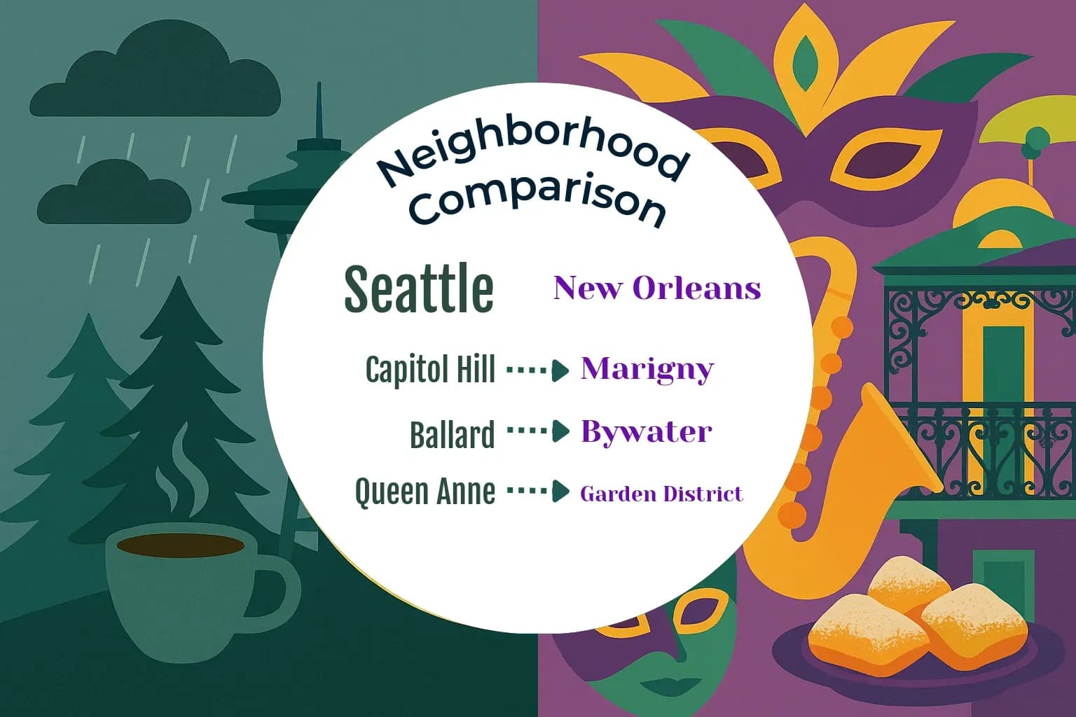 Seattle vs New Orleans Neighborhood Comparison