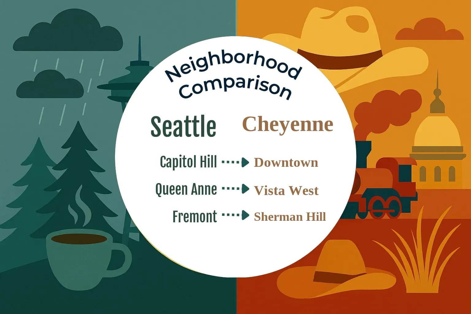 Seattle vs Cheyenne Neighborhood Comparison