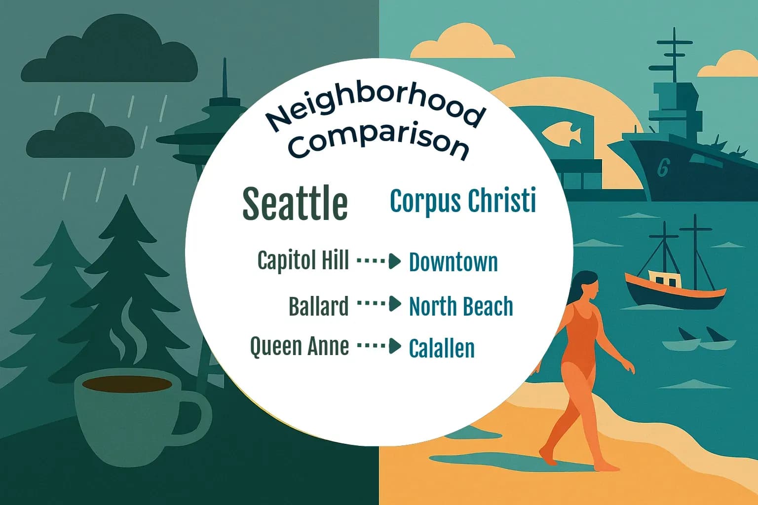 Seattle vs Corpus Christi Neighborhood Comparison