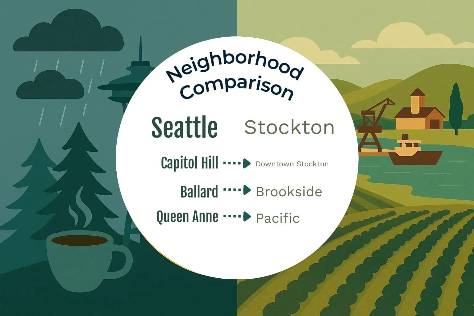 Seattle vs Stockton Neighborhood Comparison