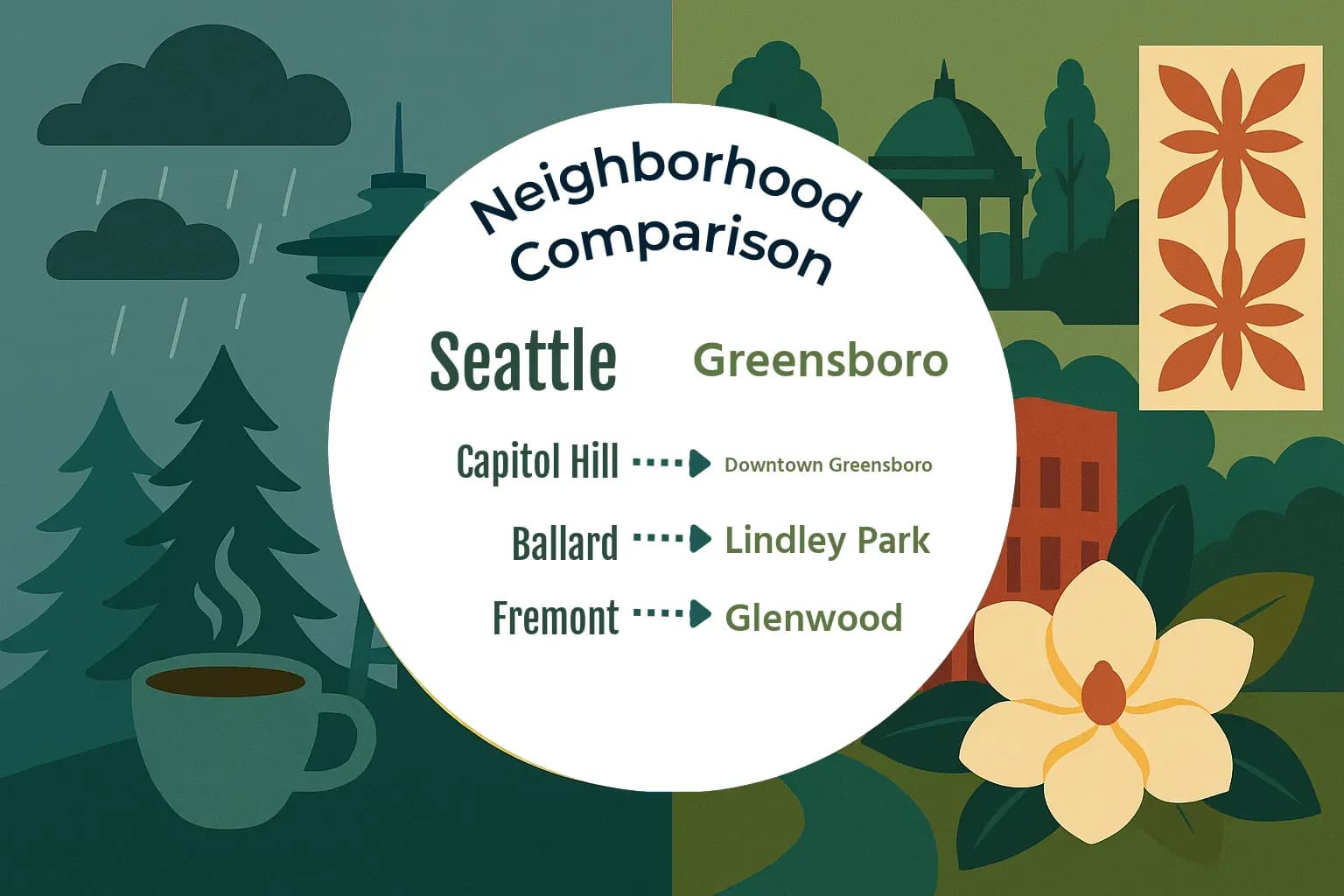 Seattle vs Greensboro Neighborhood Comparison