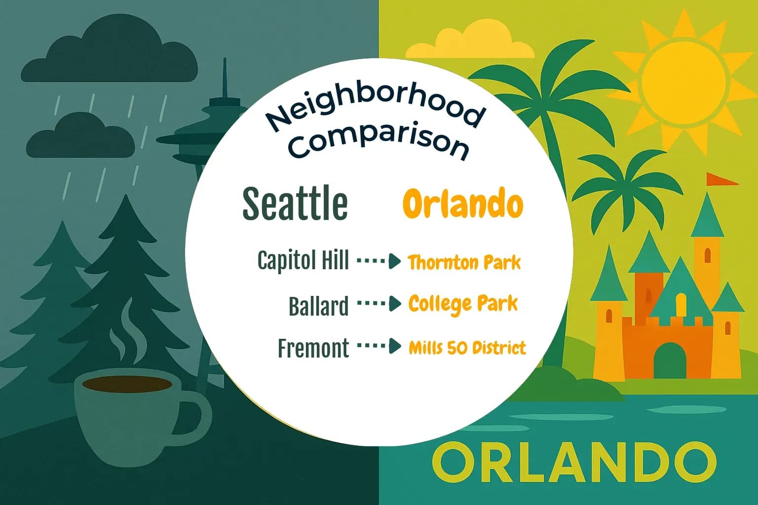 Seattle vs Orlando Neighborhood Comparison