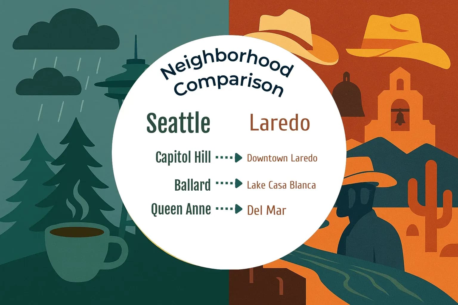 Seattle vs Laredo Neighborhood Comparison