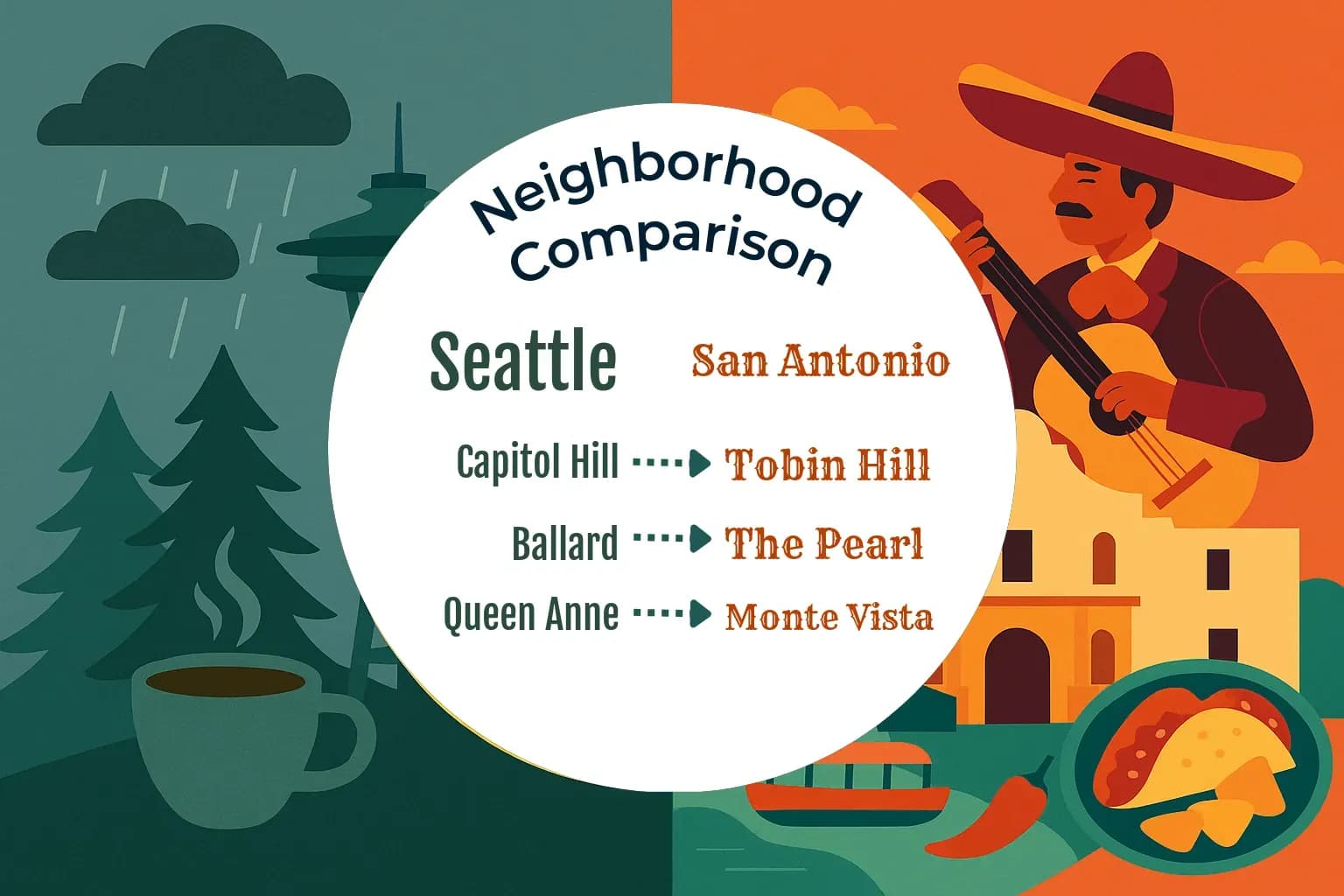 Seattle vs San Antonio Neighborhood Comparison
