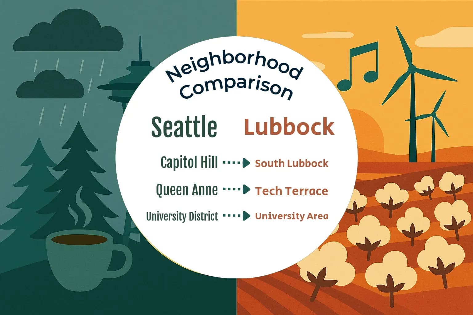 Seattle vs Lubbock Neighborhood Comparison
