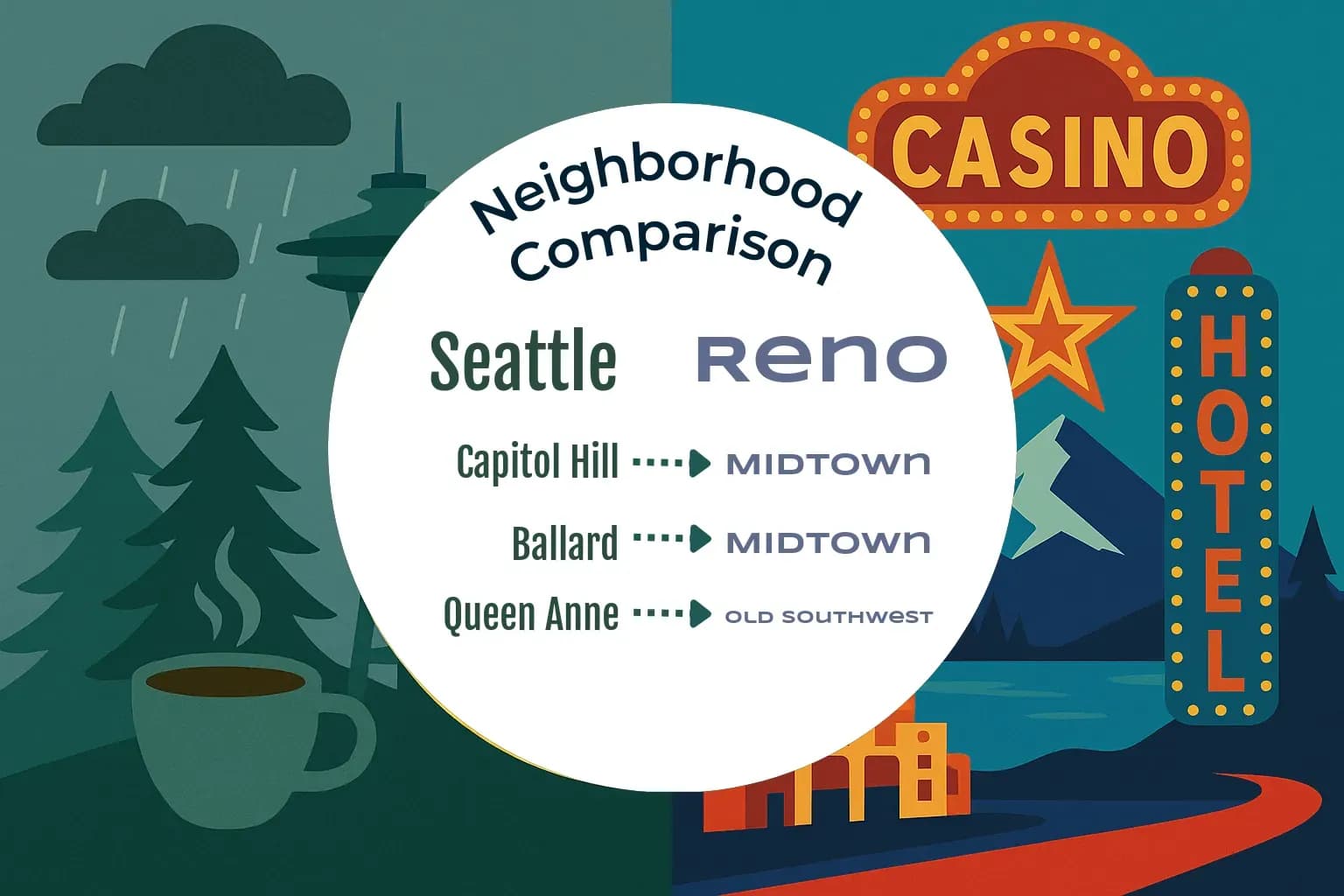 Seattle vs Reno Neighborhood Comparison