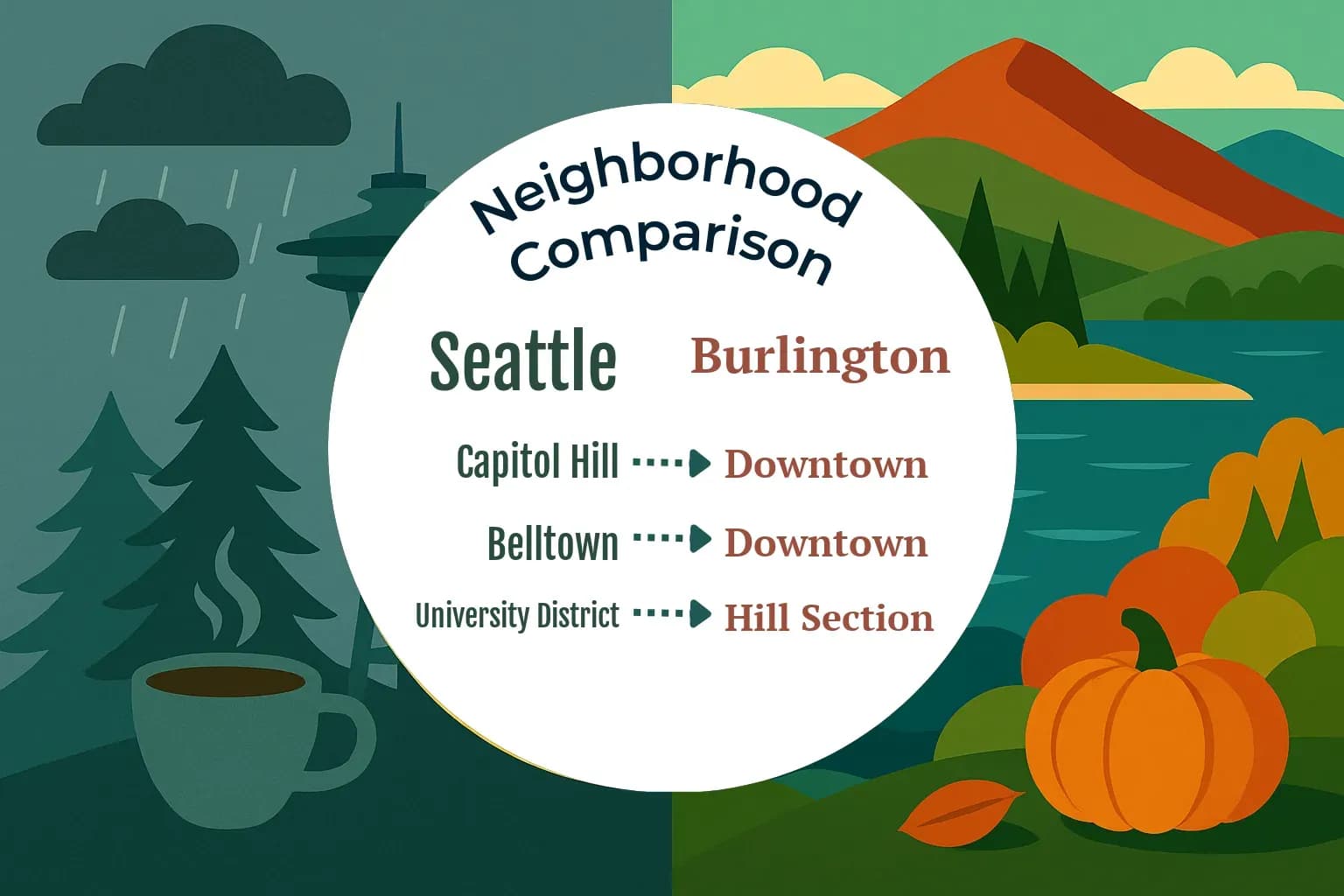 Seattle vs Burlington Neighborhood Comparison