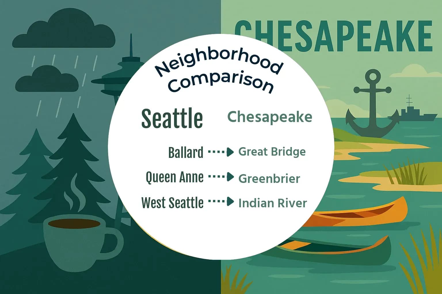 Seattle vs Chesapeake Neighborhood Comparison